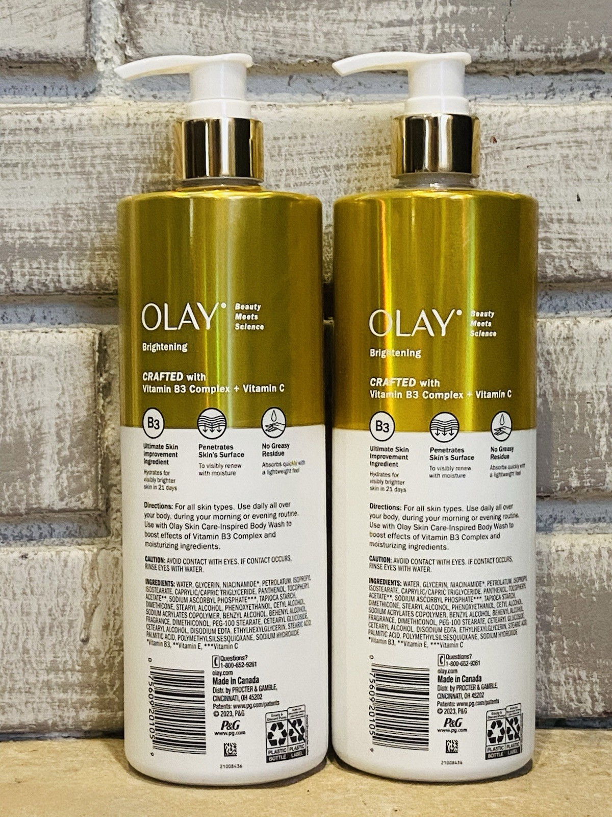 Olay Brightening Body Lotion Vitamin C B3 Moisturizing Radiant Skin 17 oz 2 Pack