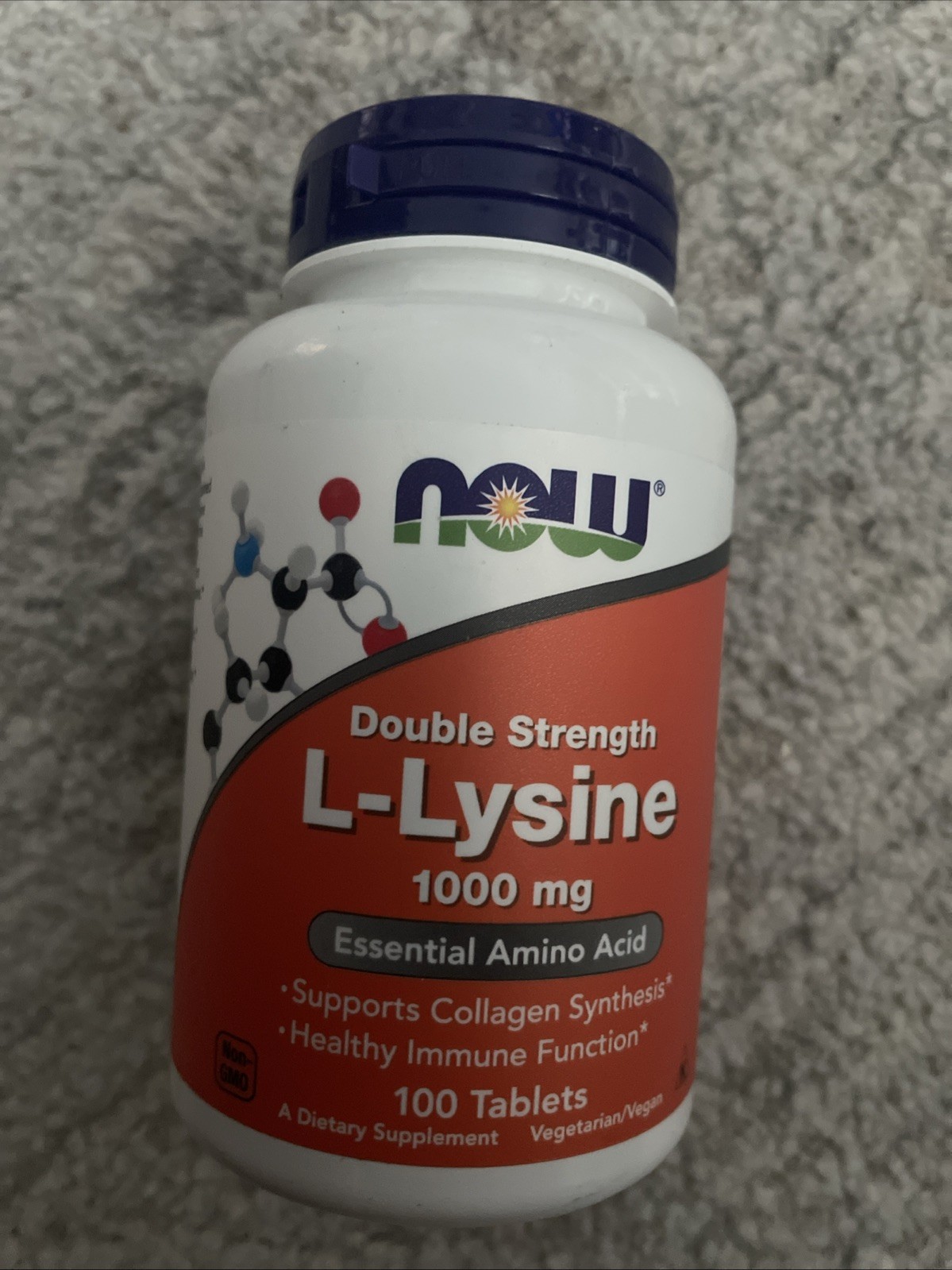 NOW FOODS L-Lysine, Double Strength 1000 mg – 100 Tablets Ex 7/29
