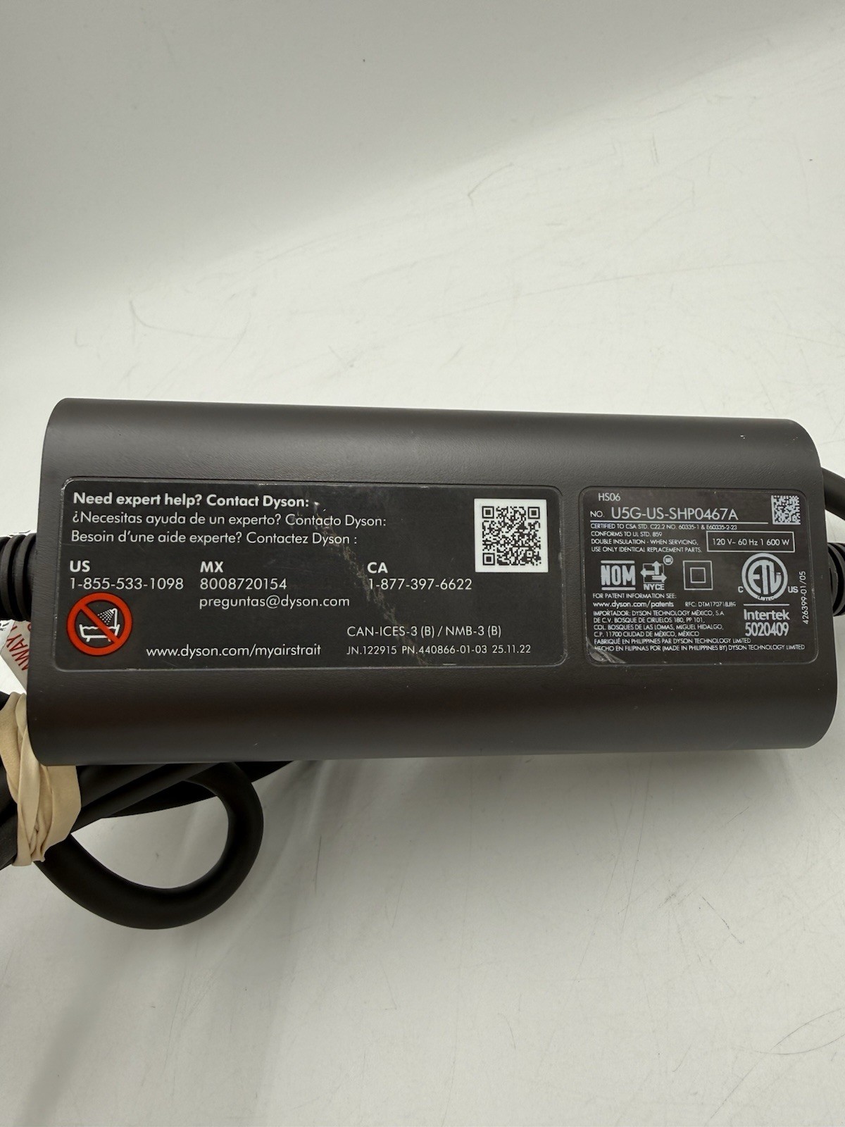 Dyson Airstrait HS06 Wet to Dry Hair Straightener Nickel Copper Tested