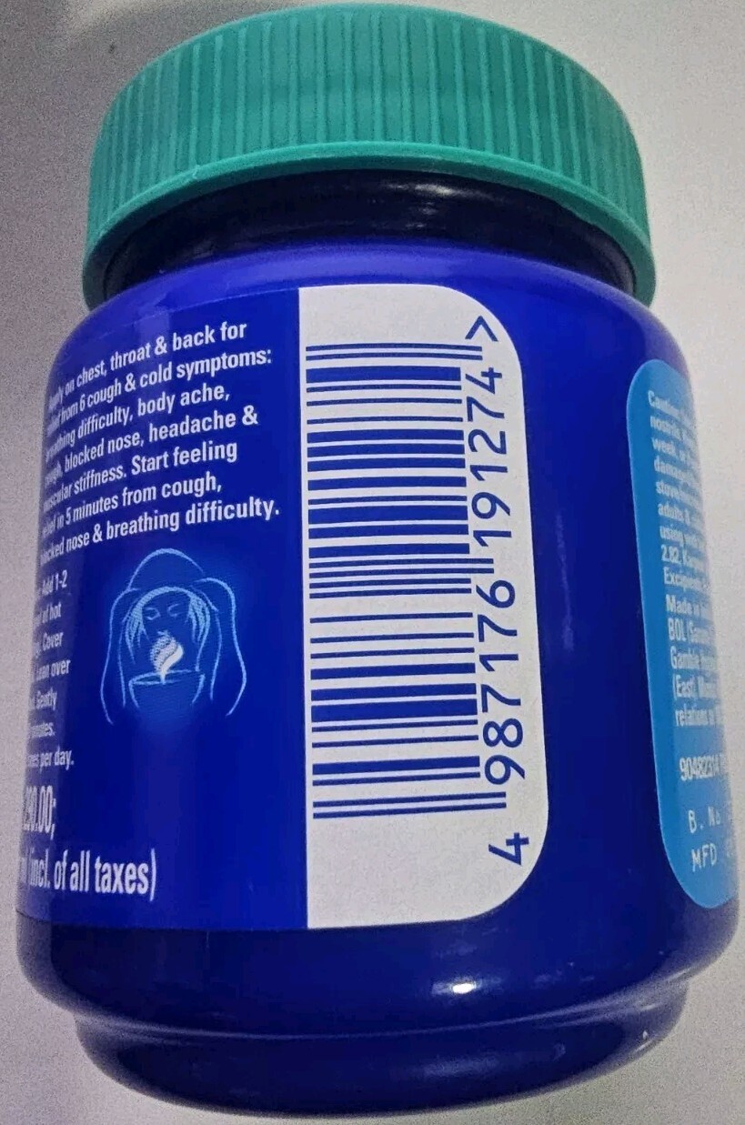 Vicks VapoRub Chest Rub Ointment, Relief from Cough, Cold, Aches, & Pains (100g)