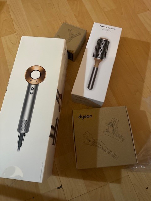 DYSON Supersonic Origin Hair Dryer Nickel/Copper + Styling Accessories SEALED