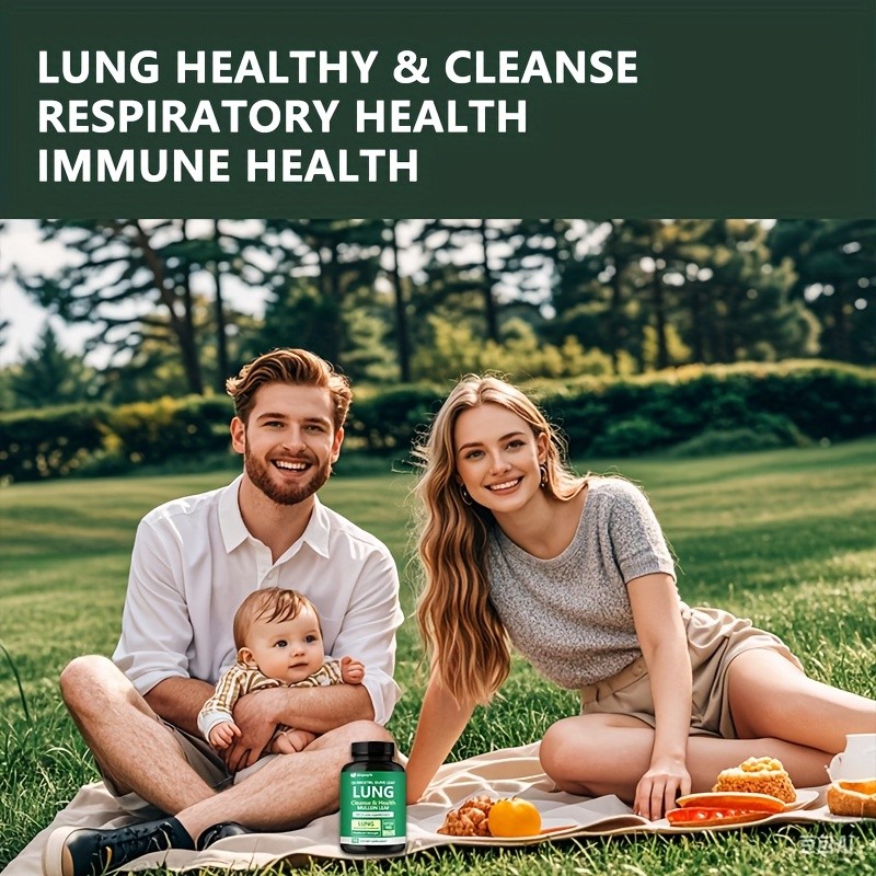 Lung Cleanse Respiratory Support Supplement Mullein Quercetin 90 Capsules