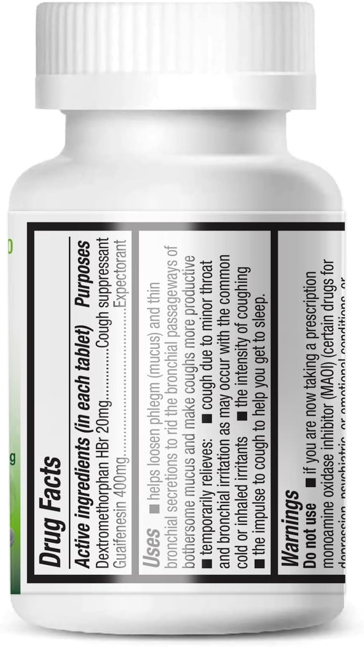 Mucus Relief DM 50 Count | Dextromethorphan 20mg & Guaifenesin 400mg Tablets