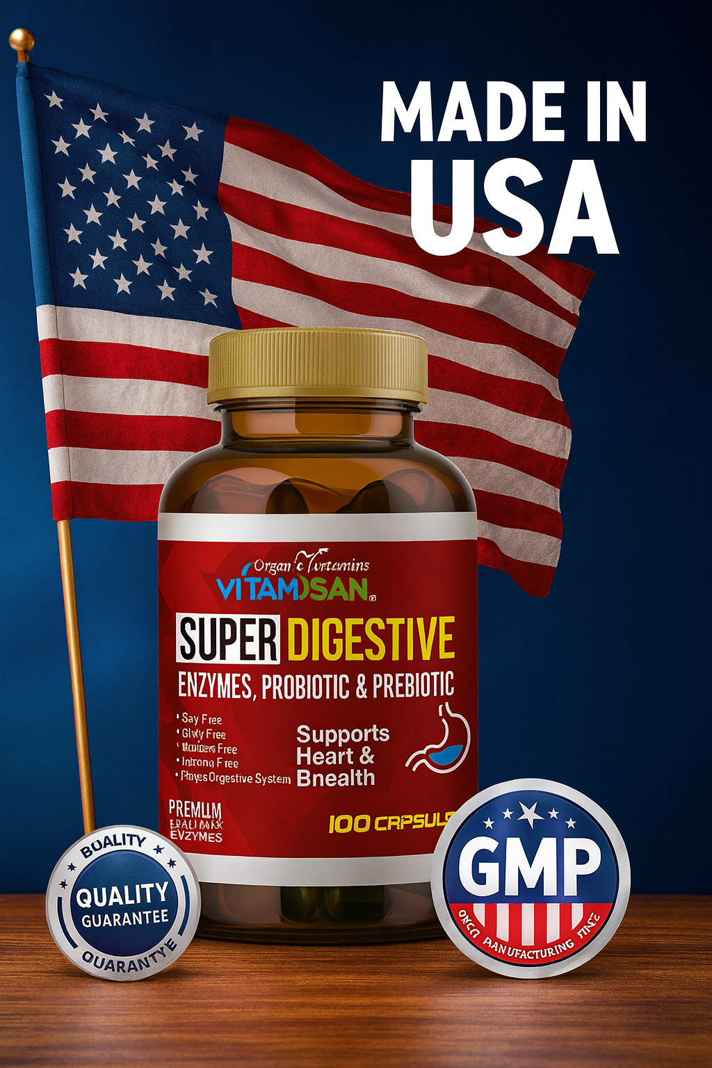 Enhanced Super Digestive Enzymes 100 Caps probiotic & prebiotic