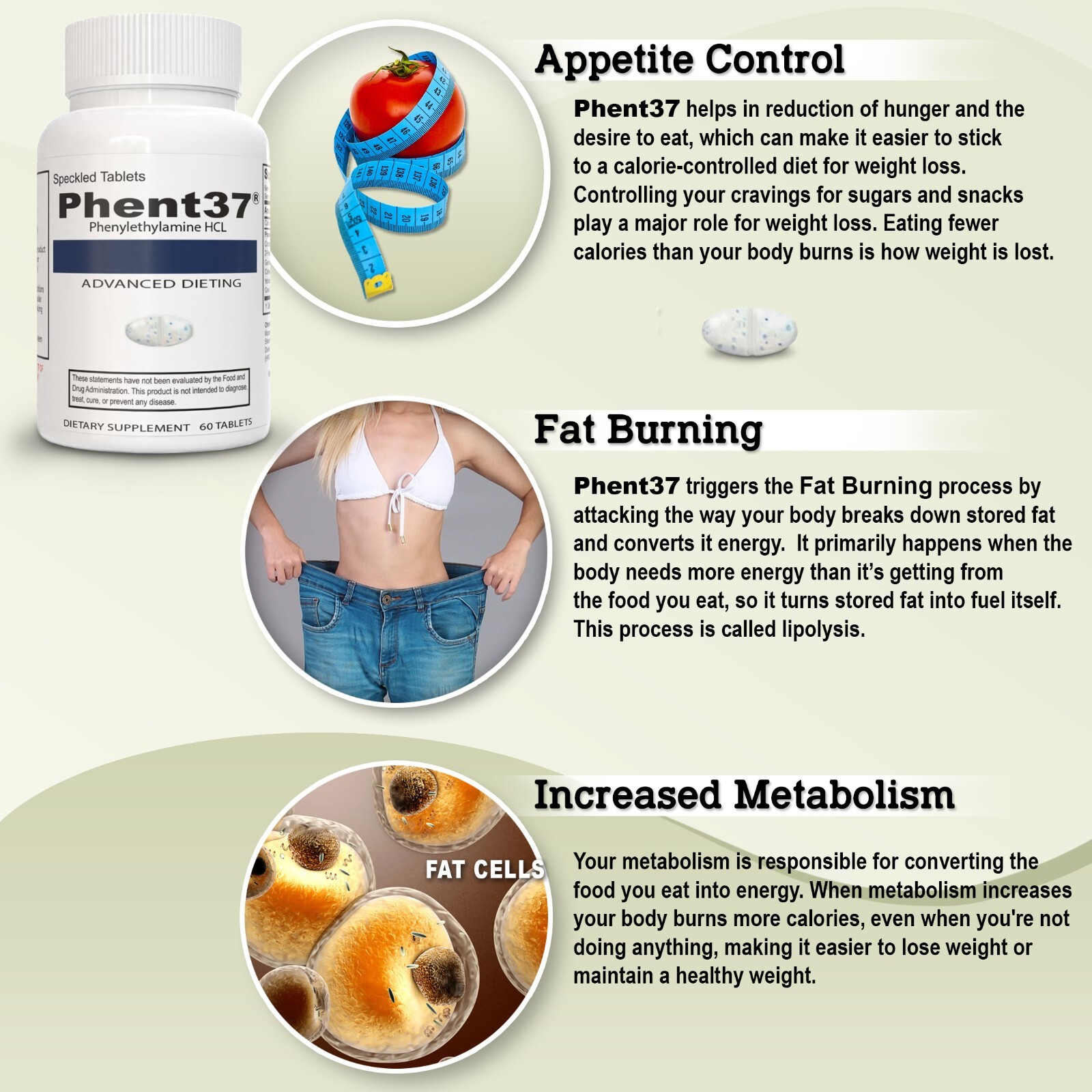 Phent37 – Speckled Tablets Appetite Control, Fat Burner Phenylethylamine Energy