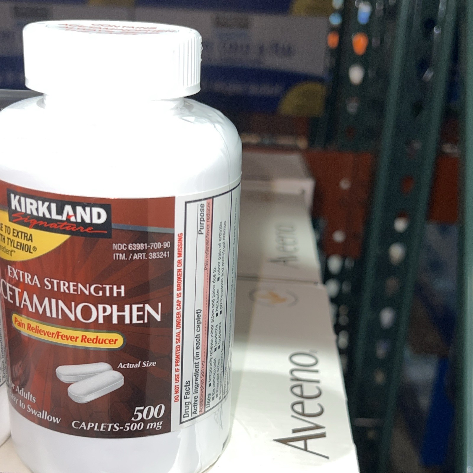 Kirkland Signature Extra Strength Acetaminophen 500mg Caplets 500 Ct