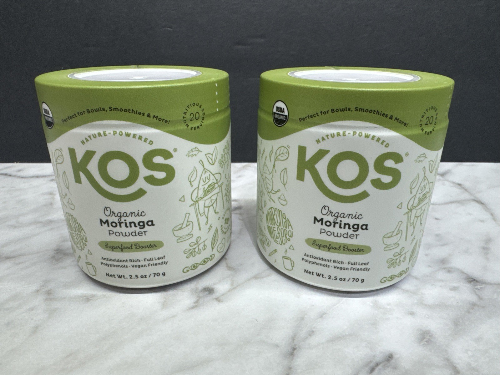 2 Packs – KOS Superfood Booster Organic Moringa Powder 2.5 oz Exp 05/01/2025