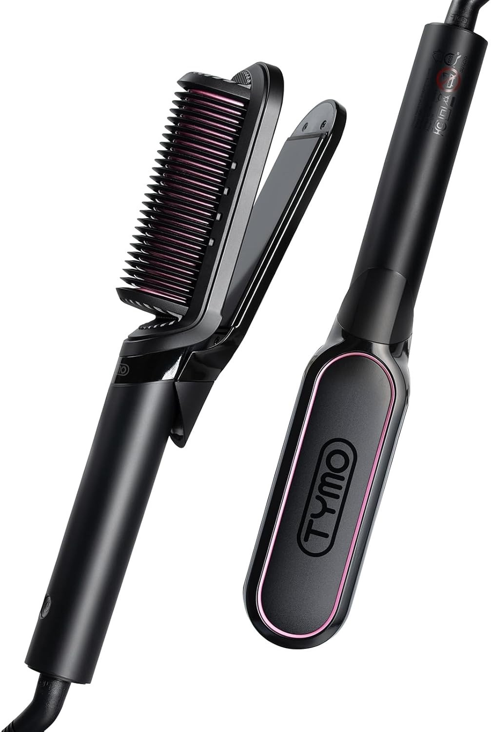 TYMO Flipro Flat Iron Hair Straightener Brush 2 in 1, 200M Ions