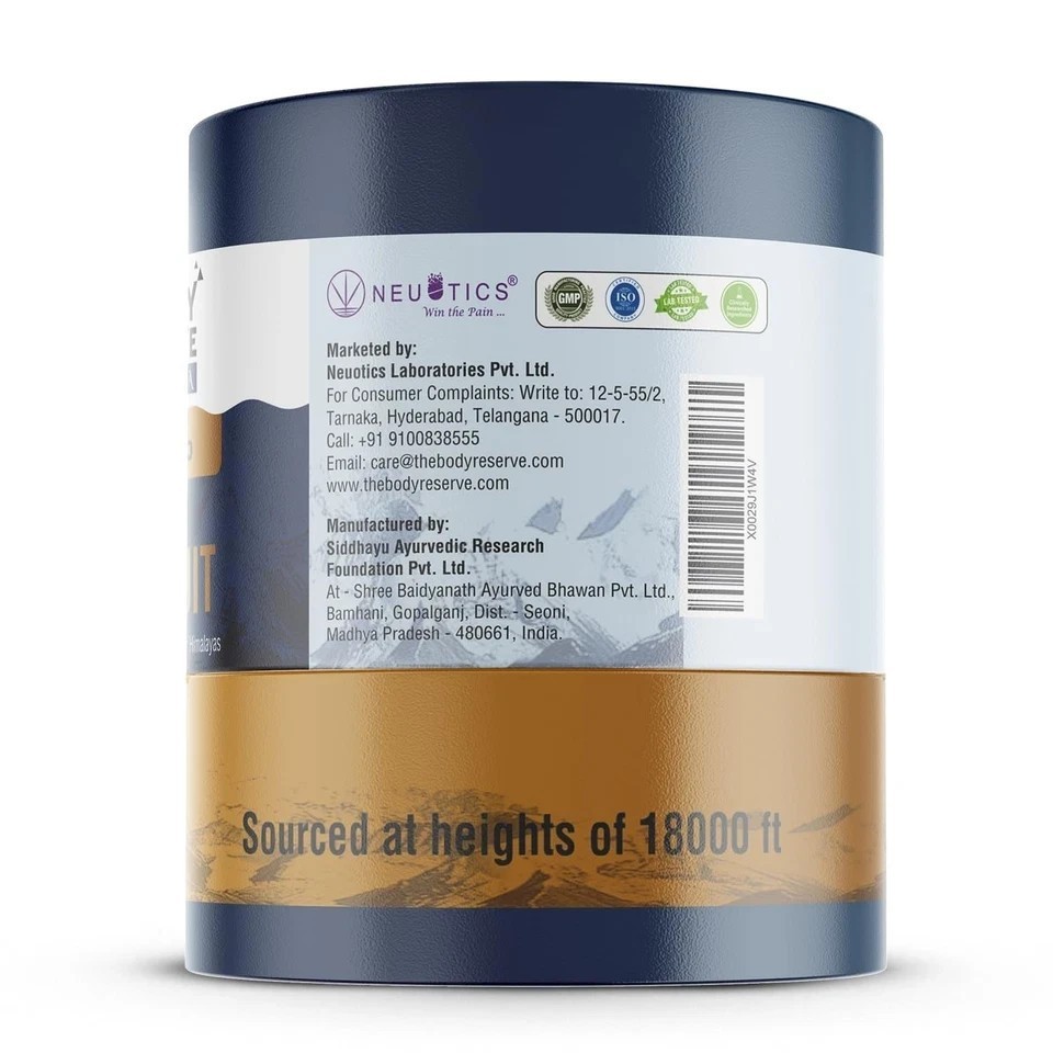 The Body Reserve Shilajit Shilajeet Resin 500mg/Serving For Men 20gm
