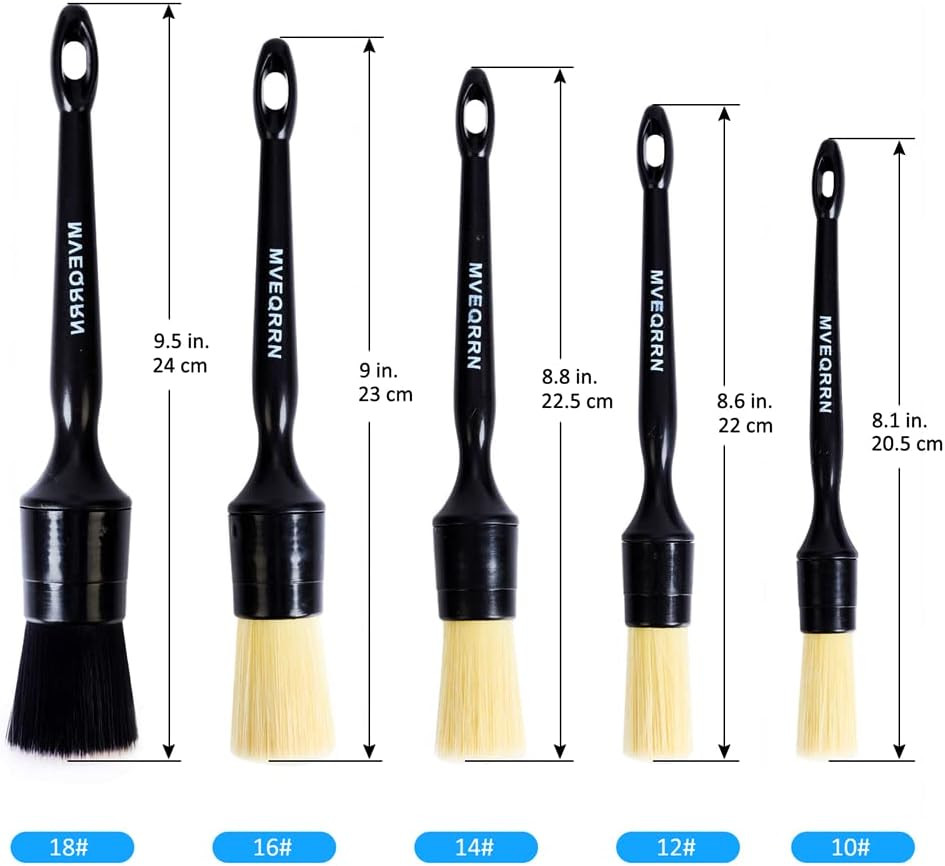 Boars Hair Ultra Soft Detailing Brushes Set, 4 Pcs Premium Natural Boars Bristle