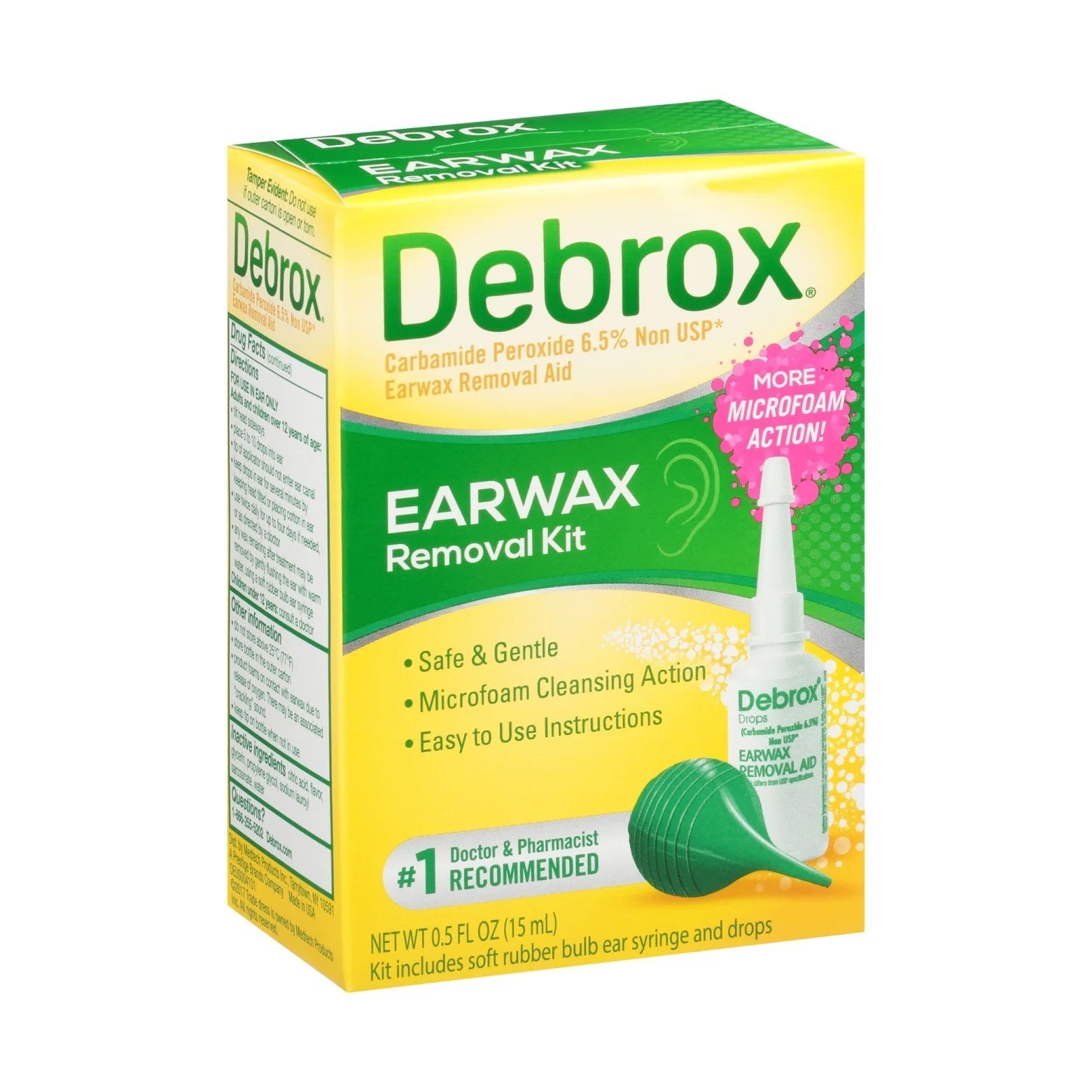 Debrox Ear Wax Removal Kit – Includes Bulb Syringe and 0.5 Fl Oz Removal Drops