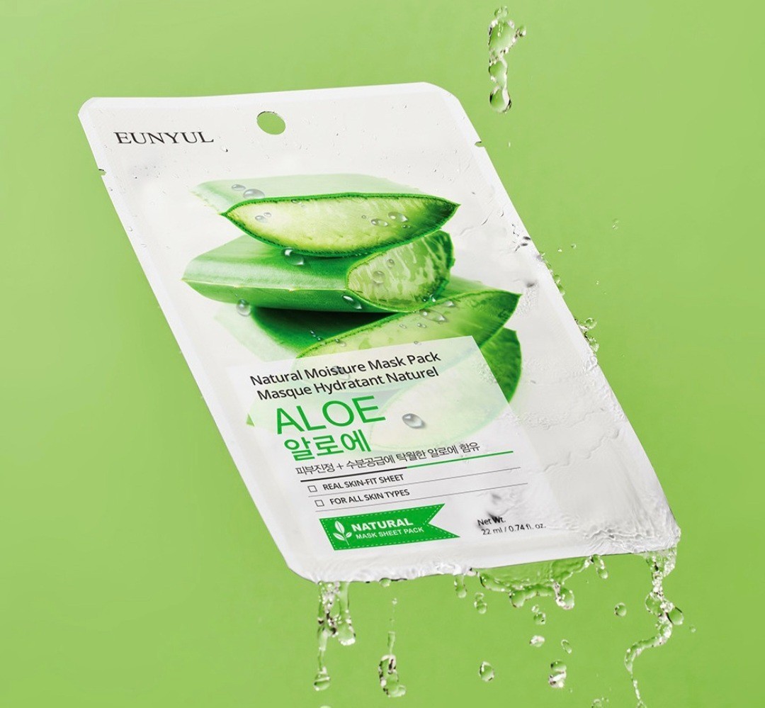 Eunyul Natural Moisture Aloe Mask Pack – Soothing & Hydrating (50 Sheets)