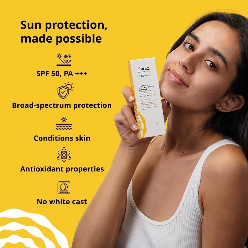 Rivela Dermascience By Cipla SPF 50, PA+++ Mineral Sunscreen Lotion 50ml
