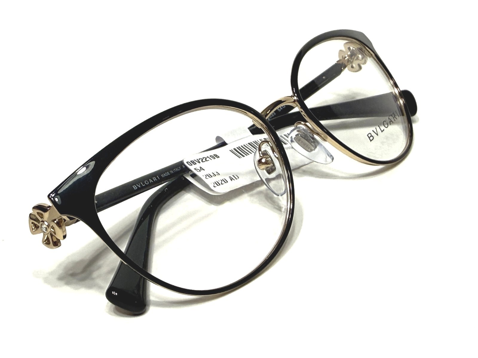 Womens Bvlgari Eyeglasses Frames BV2219B 2033 Black & Gold Oval 54/17~140 NEW