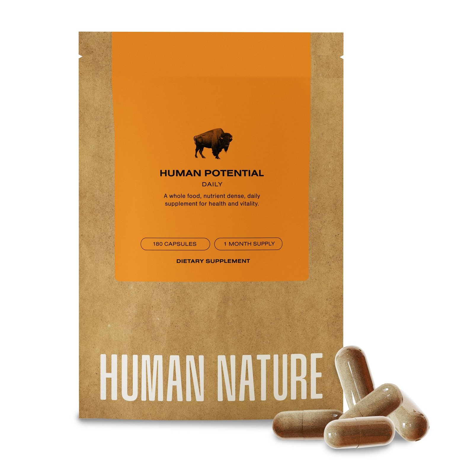 Human Nature Human Potential Wild & Grass Fed Bison Organ Supplement with 150…