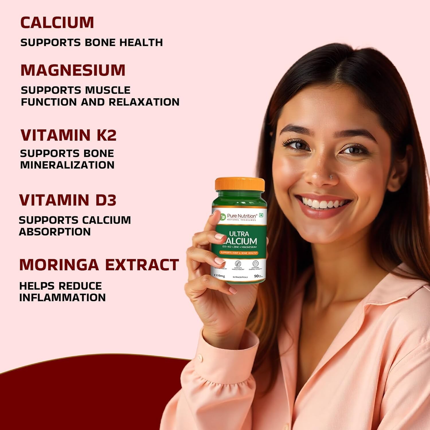 5 Pack PURE NUTRITION NATURAL .TREASURES Ultra Calcium 450 Tabs