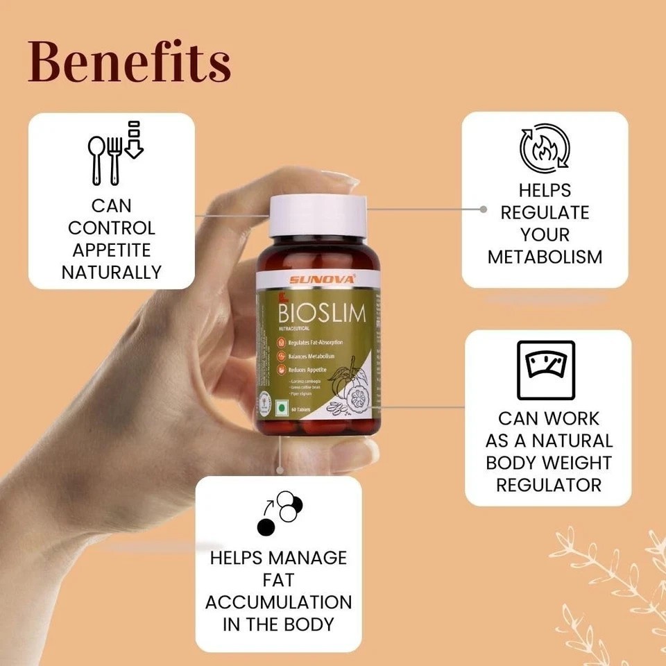 Bioslim by Sunova – 60 Herbal Tablets for Fat Burn & Metabolism Support