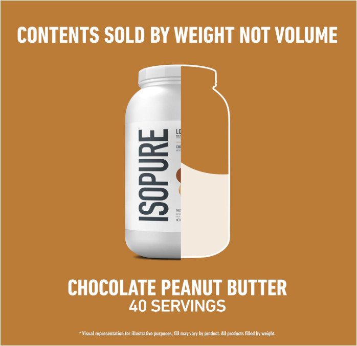 Isopure Low Carb Whey Protein Isolate, Chocolate Peanut Butter, 3lb, 40 Servings