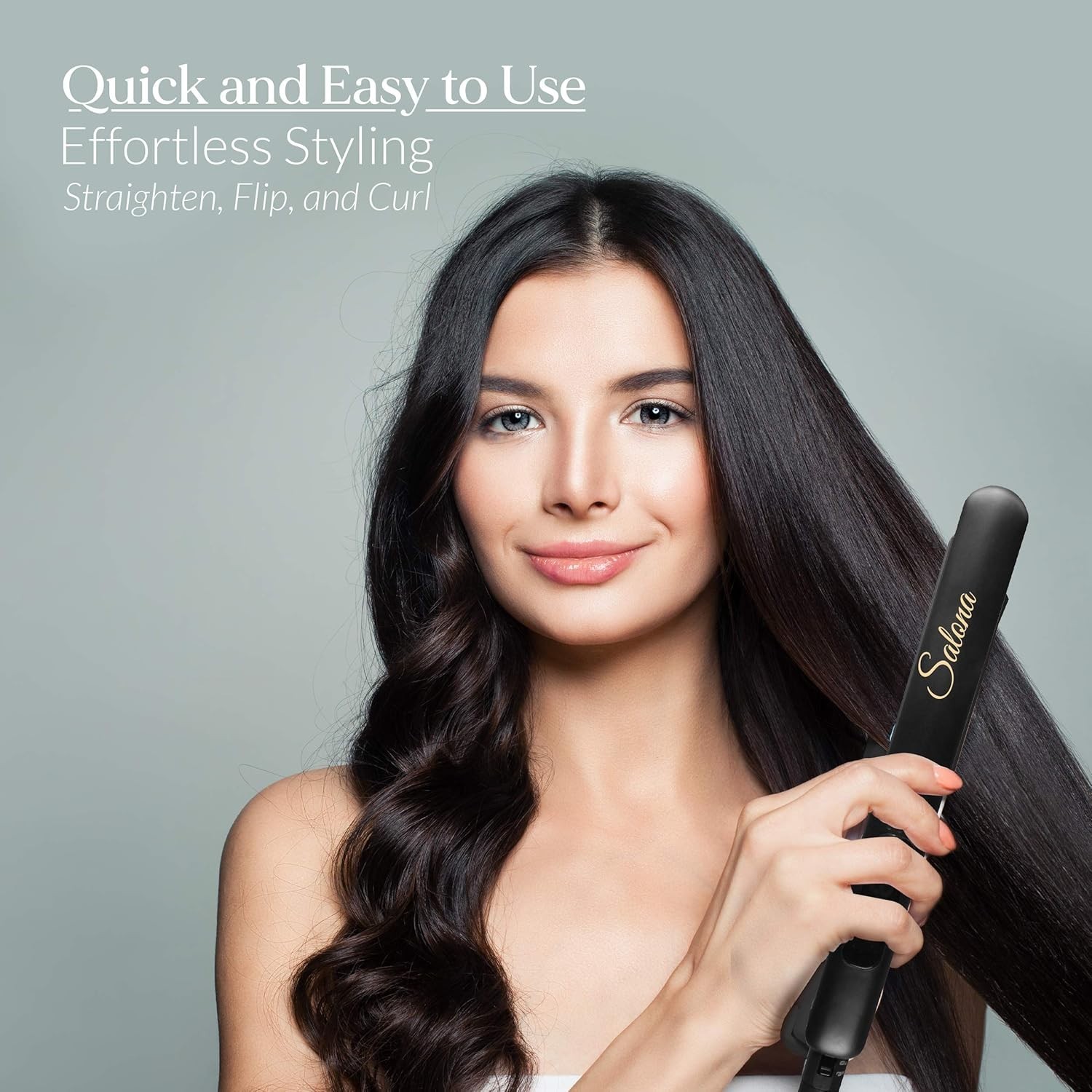 Hair Straightener 1″ Titanium Flat Iron hair straightener and curler -Travel Bag