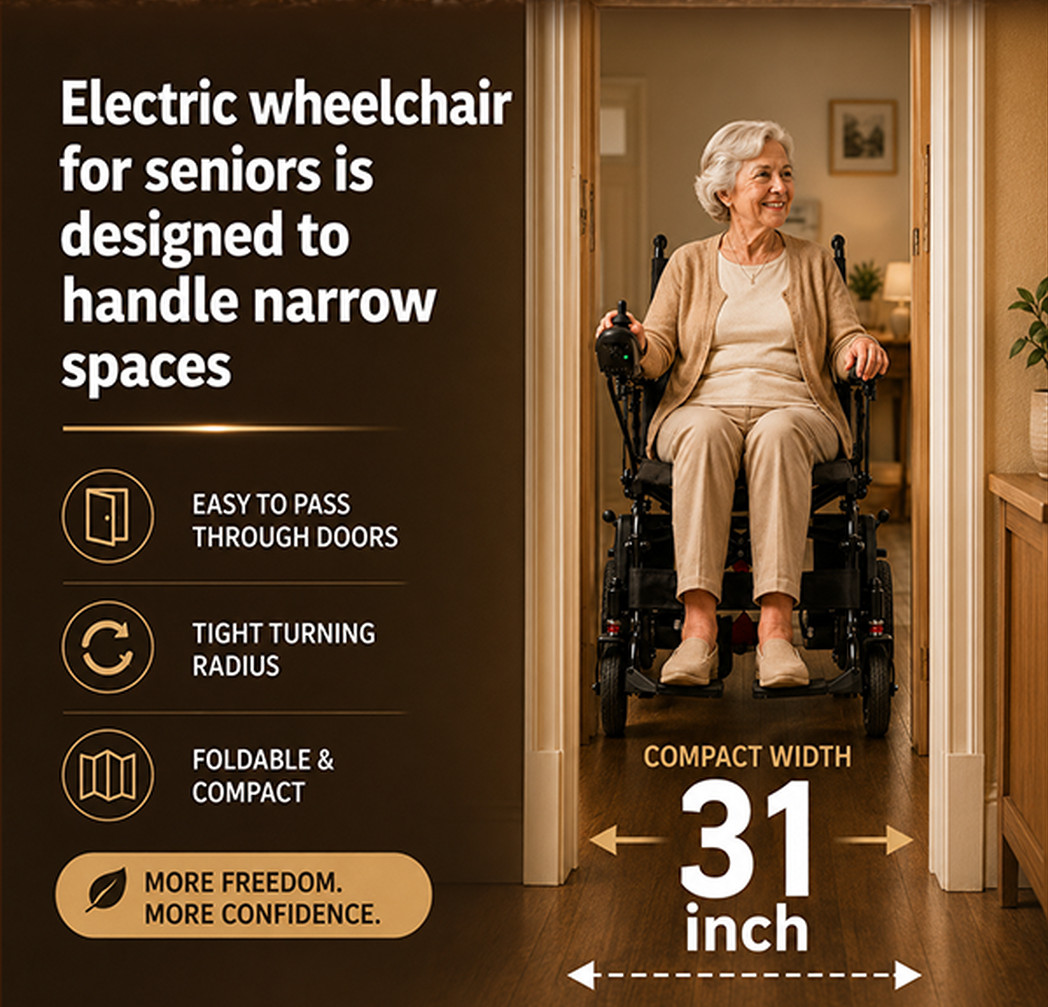 Lightweight Folding All Terrain Electric Wheelchair 500W Power For All Ages
