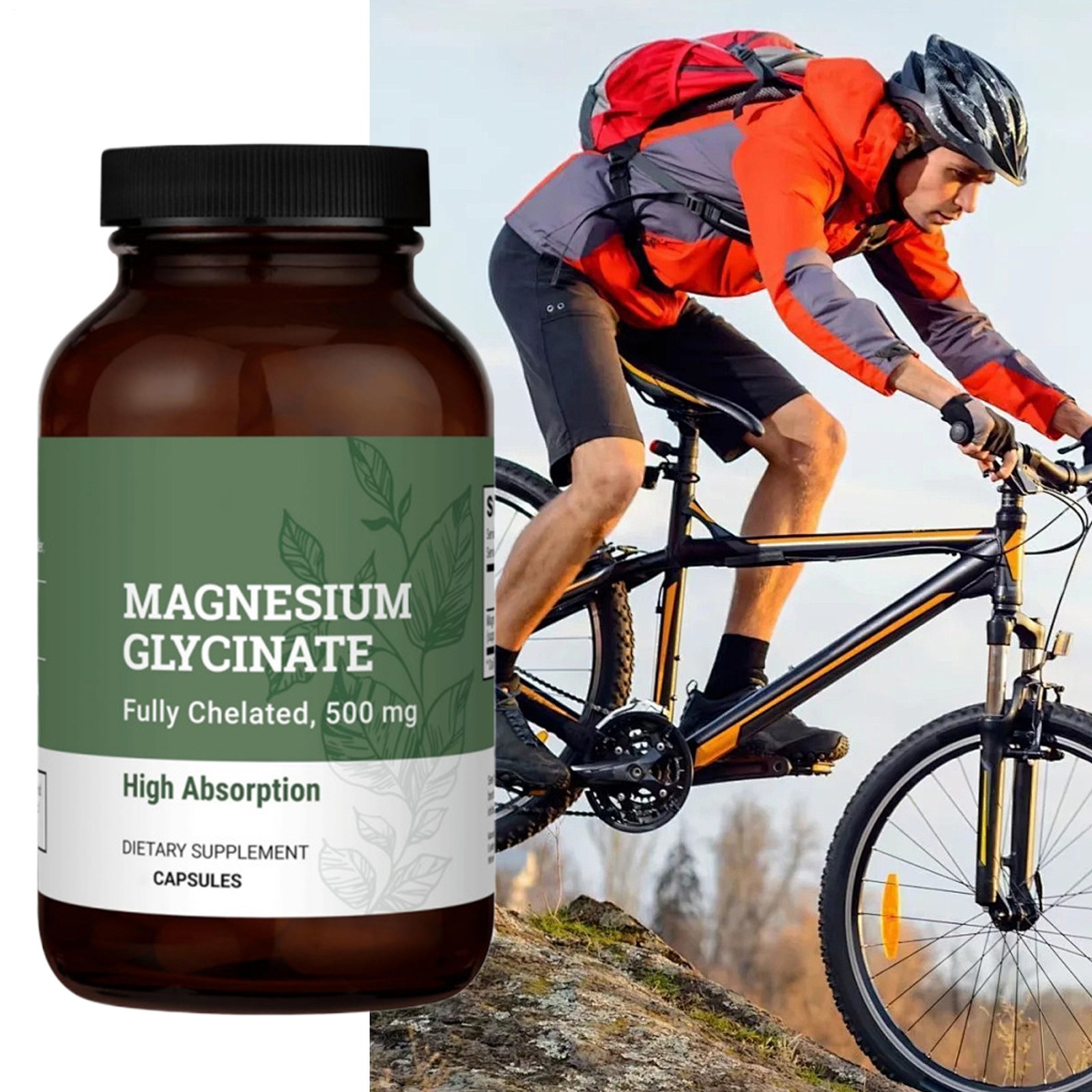 Ear-th Harmony Pure Chelated Magnesium Glycinate 500 mg – 120 Capsules