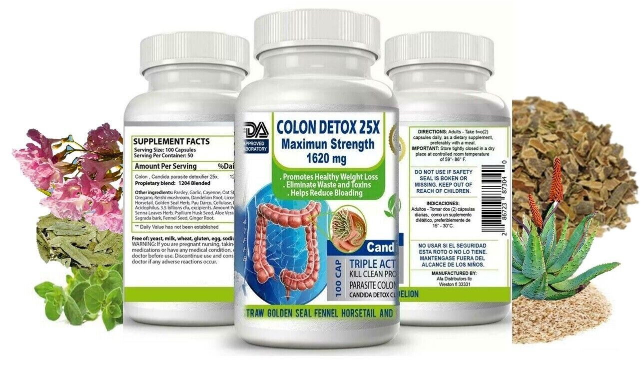 Colon Detox capsules 14 days cleanse Natural Detox Pills Constipation Relief 100