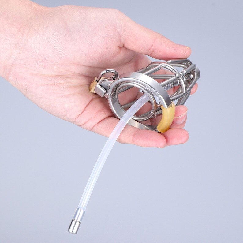 Stainless Steel Chastity Cage 6cm Length 3.2cm Inner Diameter Lockable Male