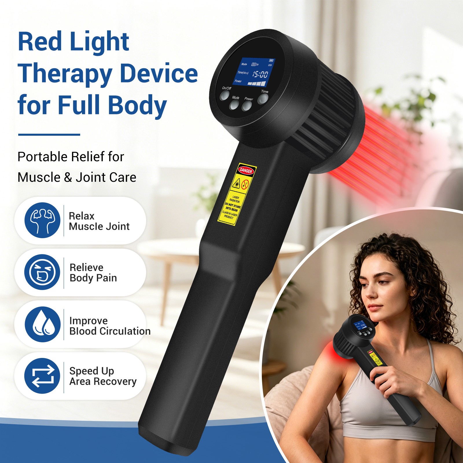 305W Super Pulsed Laser Therapy Device for Pain Relief 660nm 808nm 905nm Home