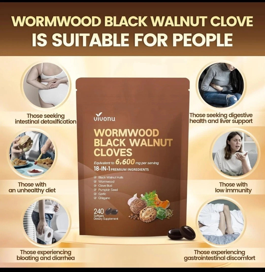 Vivonu Wormwood Black Walnut Cloves 240 Softgels FAST SHIPPING