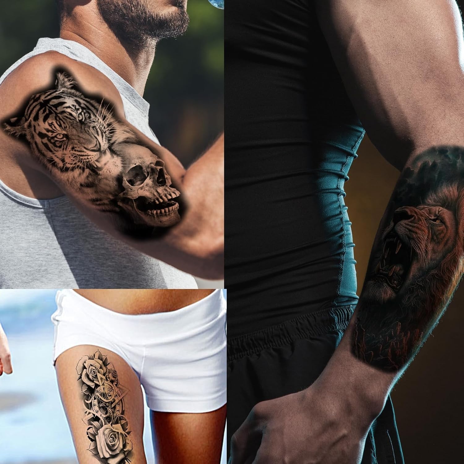 82 Sheets Temporary Tattoo Stickers, Body, Arm, Chest, Legs For Men and Women
