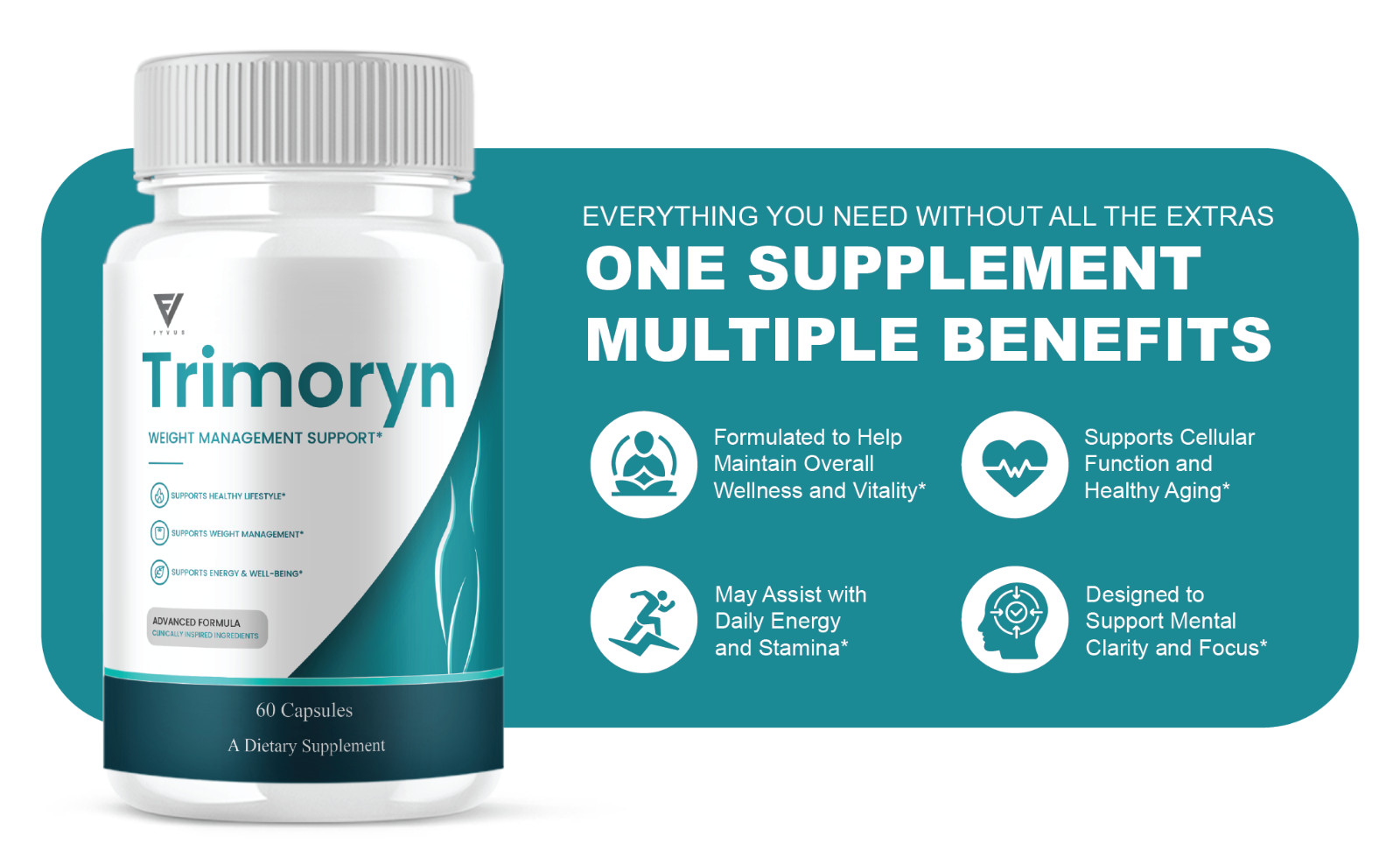 (5 Pack) Trimoryn Weight Support, Tri Moryn Keto Supplement (300 Capsules)