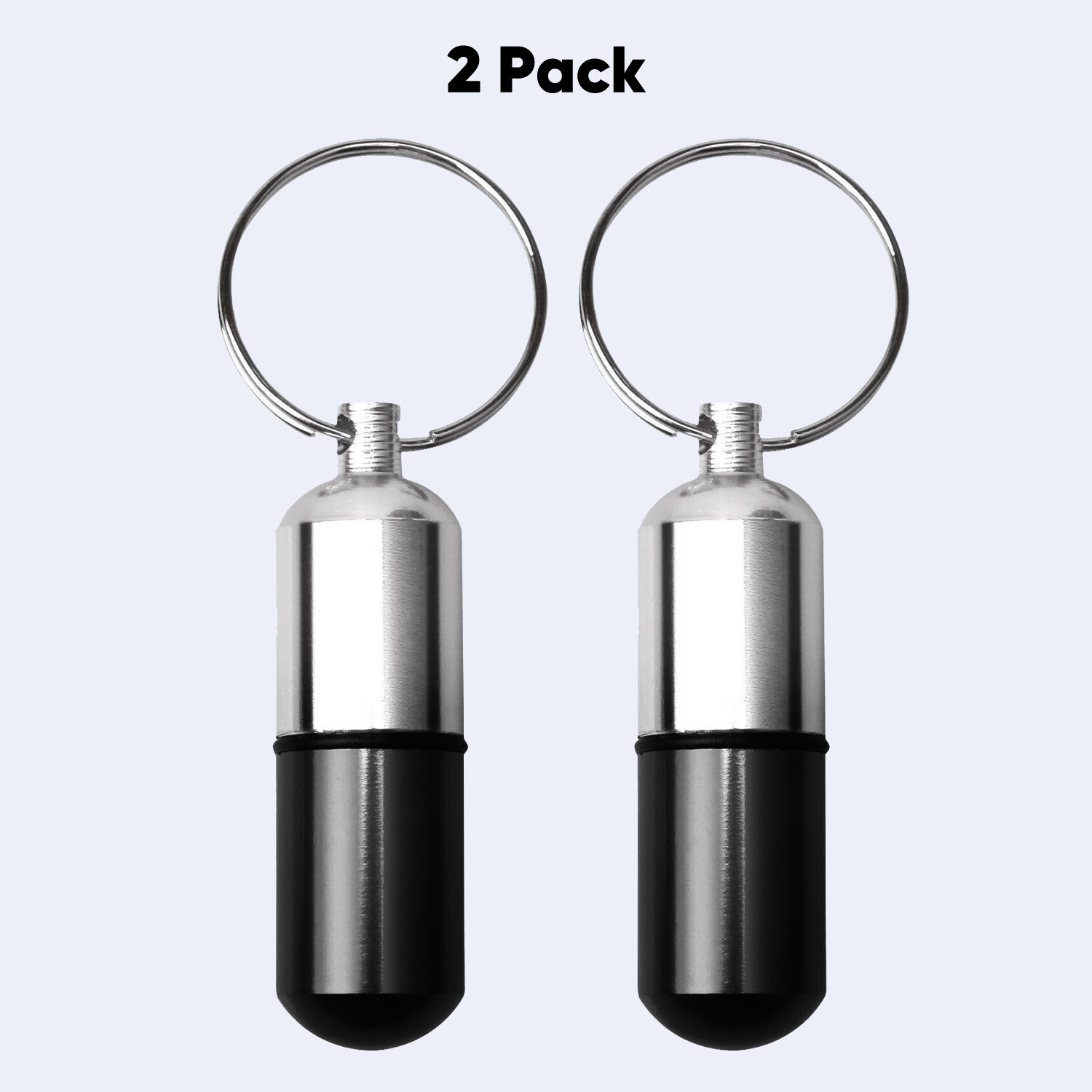 2x FDA Medicine Pill Capsule Mini Bottle Drug Portable Container Holder Keychain