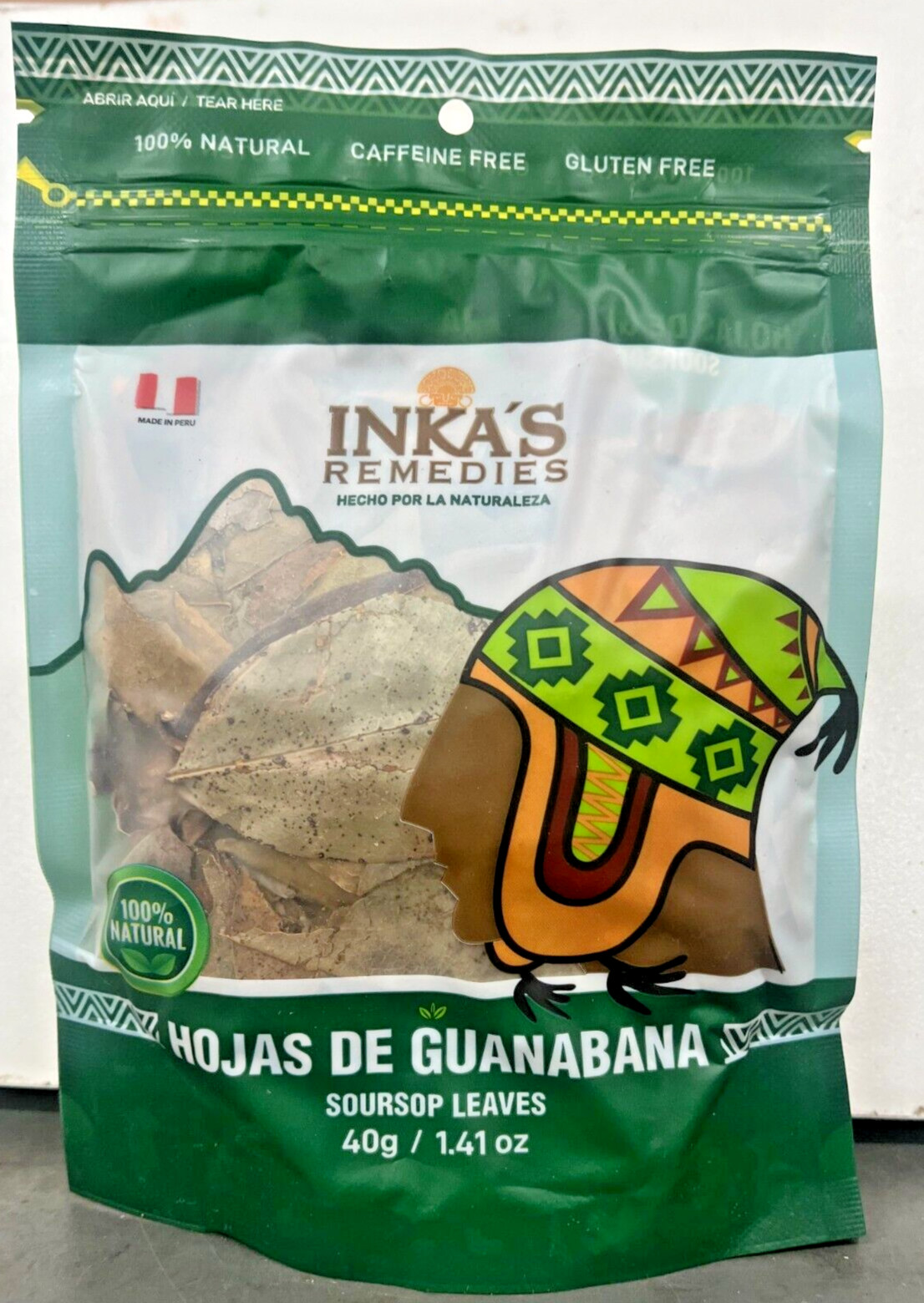3 (PACK) Inka’s Remedies Hojas/ Guanabana 100% Natural 40g/1.14 oz total 120 g.