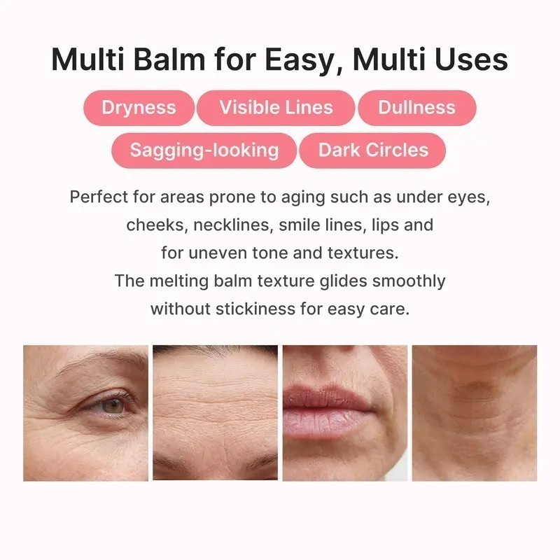 PDRN Pink Collagen Multi Balm, Anti-Aging Firming Stick for Fine Lines & Plumpi