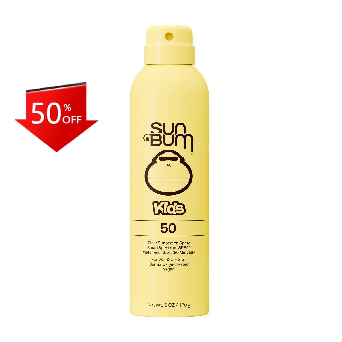 Sun Bum Kids’ Clear Sunscreen Spray – SPF 50 – 6oz: Hypoallergenic, Paraben-Free
