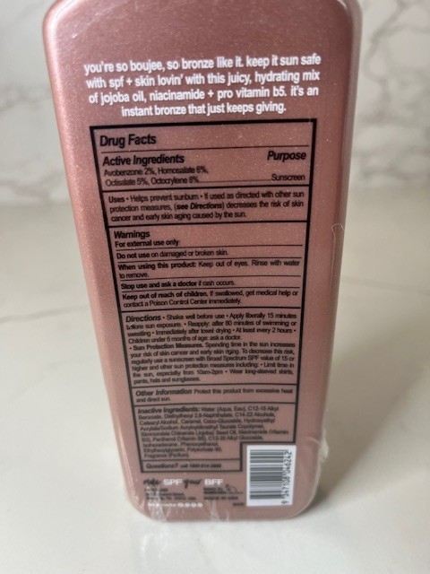 Bronzed and Boujee SPF 15 Sun Tanning Lotion Spray Bronzing 12/25 8 oz SEALED
