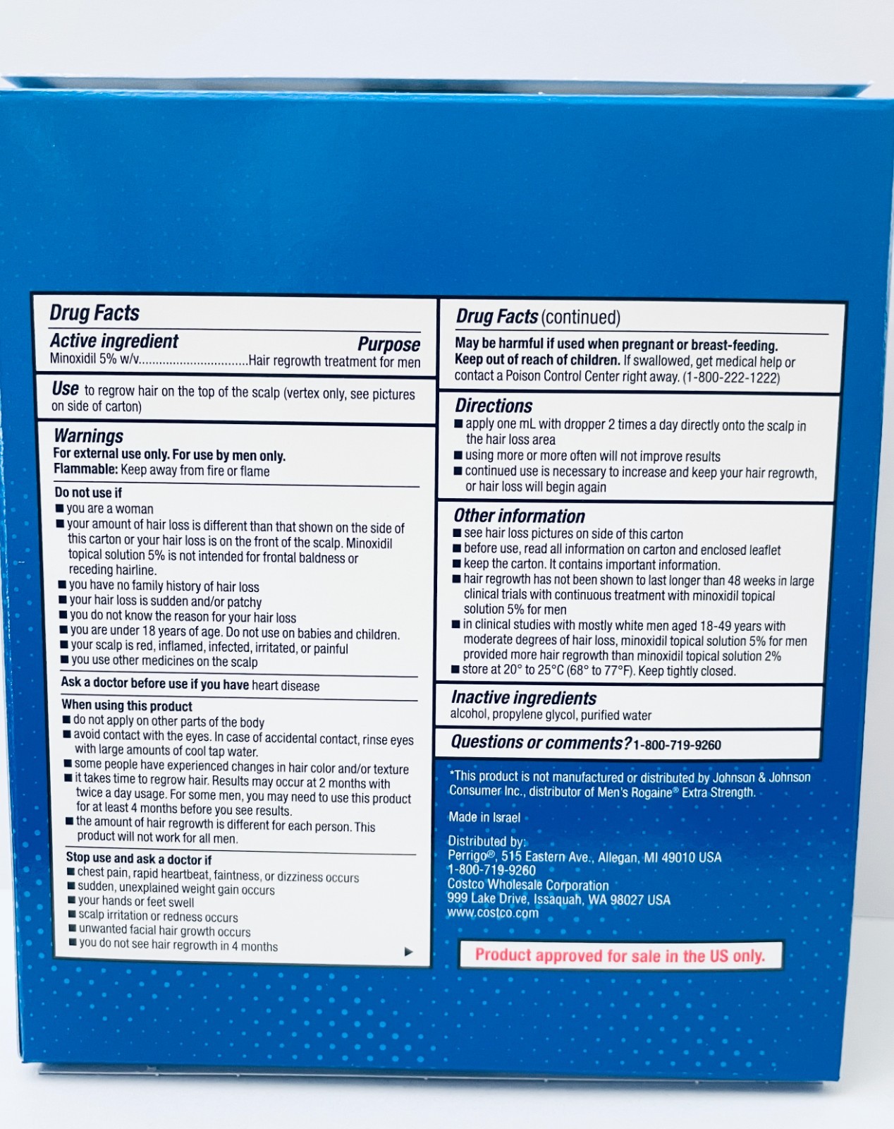 Kirkland Minoxidil 5% Extra Strength Men Hair Regrowth Solution Treatment 5/27