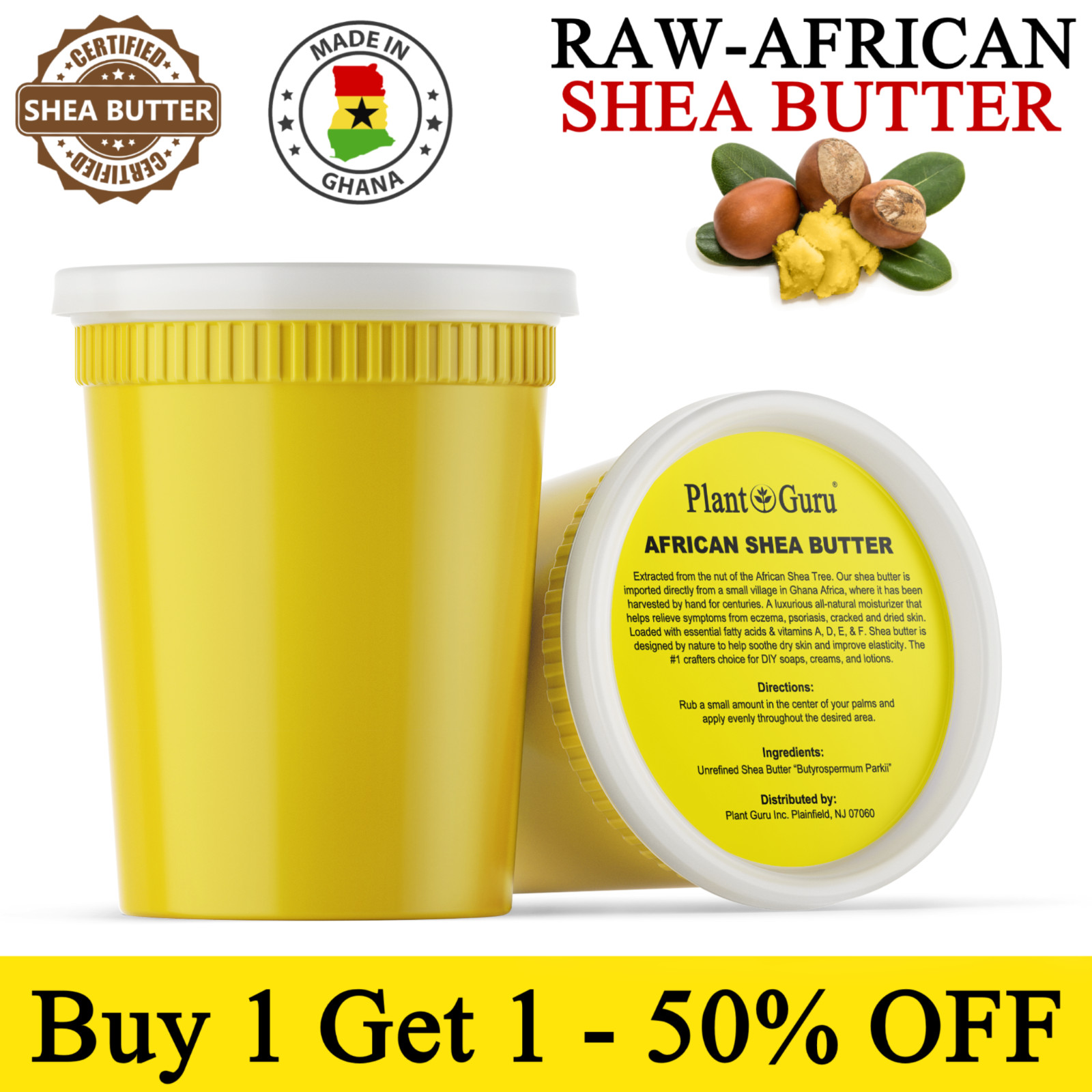Raw African Shea Butter 32 oz. / 2 lbs. 100% Pure Organic Natural Unrefined Bulk