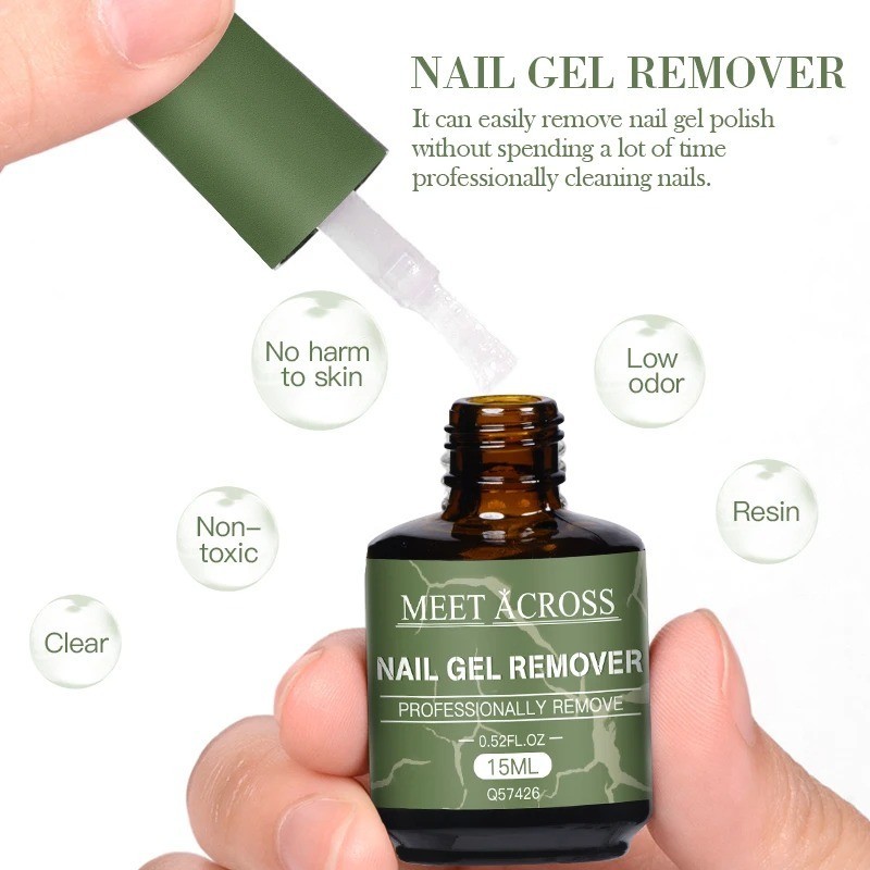 MEET ACROSS 15ml Magic Gel Nail Polish Remover UV Soak Off Cleaner