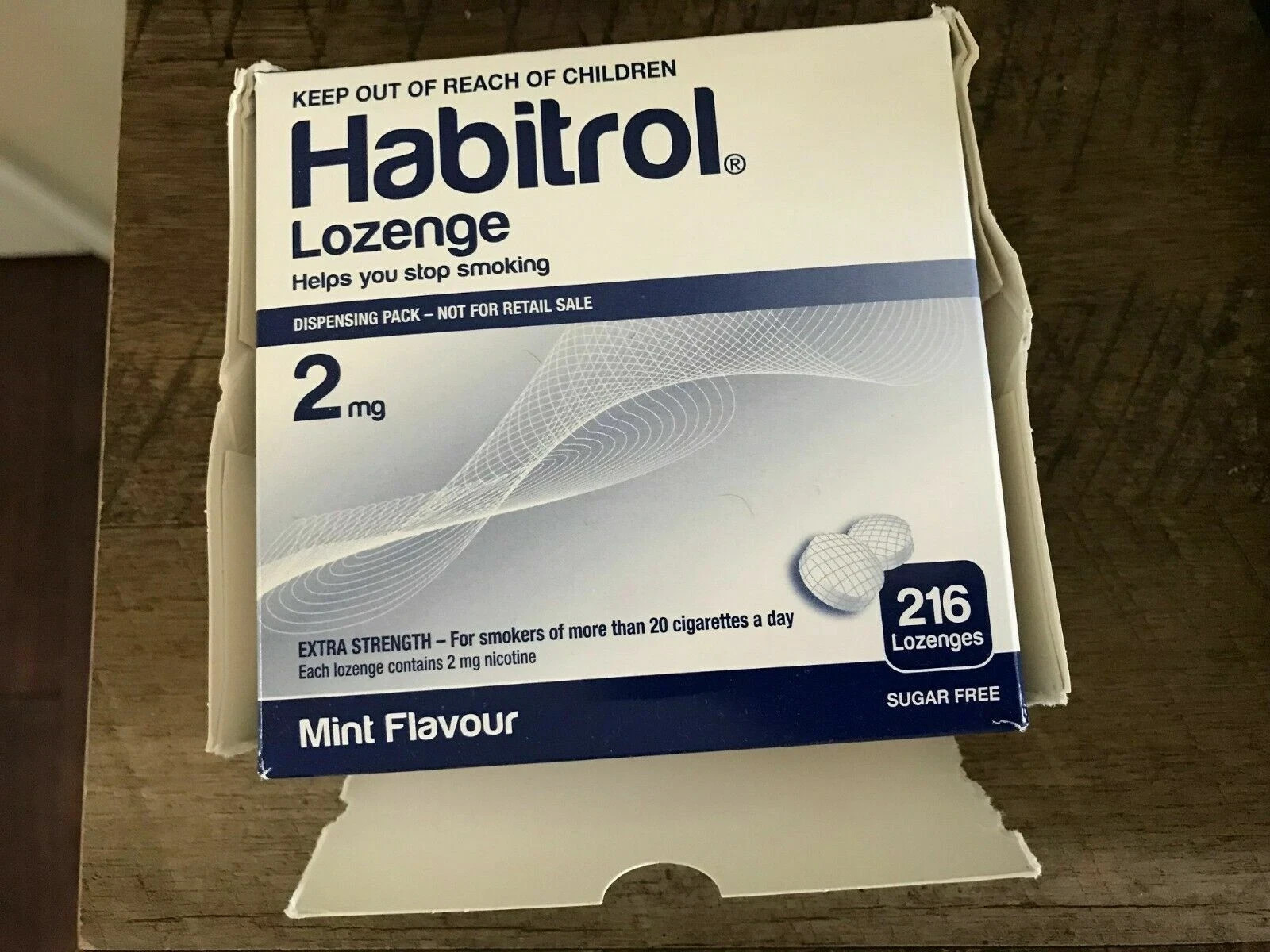 DENTED Habitrol Nicotine Lozenge 2mg Mint Flavor 4 boxes 864 Pieces FRESH