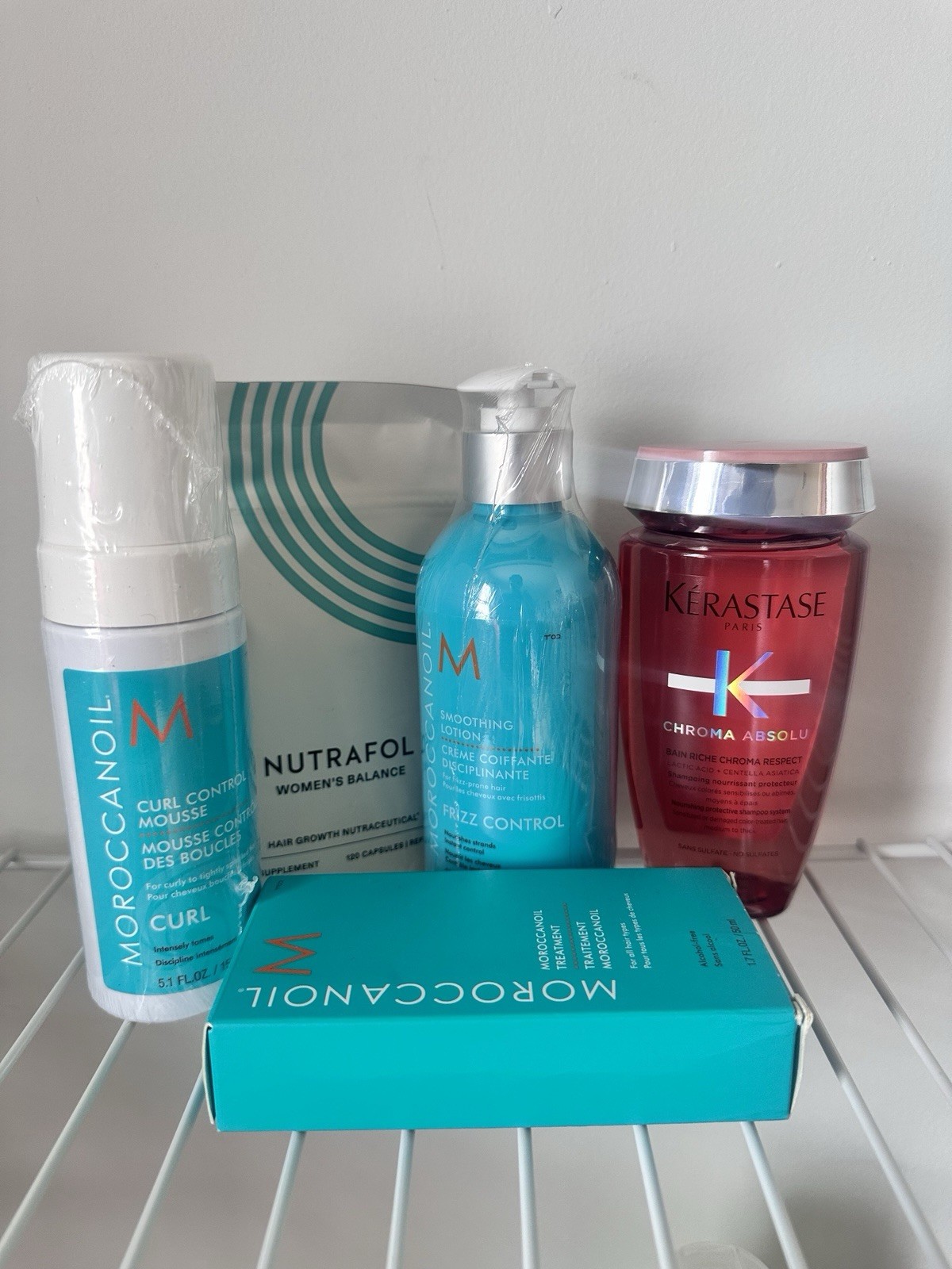 Moroccanoil Curl Mousse 5.1oz, Nutrafol Women’s Balance, Kerastase Shampoo