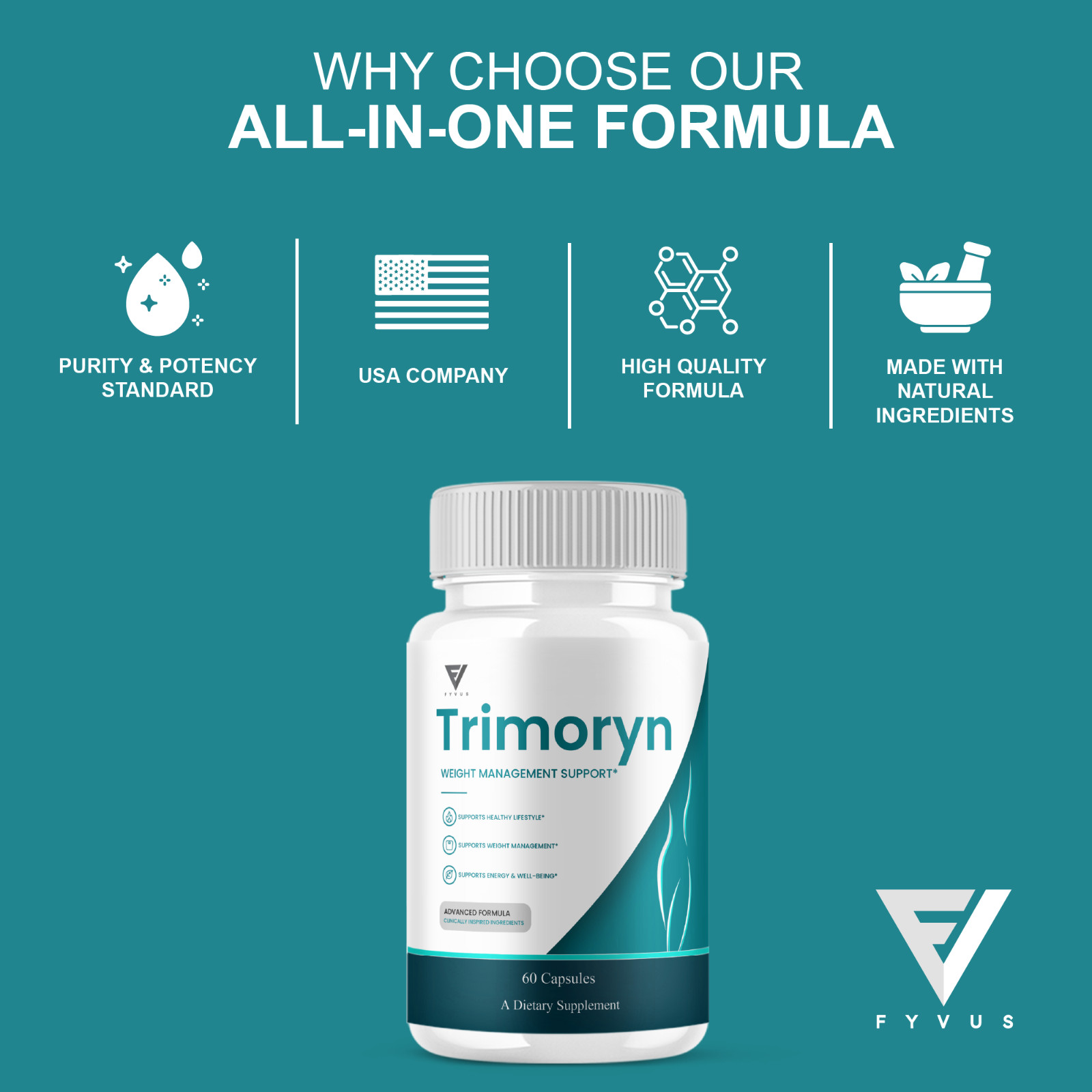 (5 Pack) Trimoryn Weight Support, Tri Moryn Keto Supplement (300 Capsules)