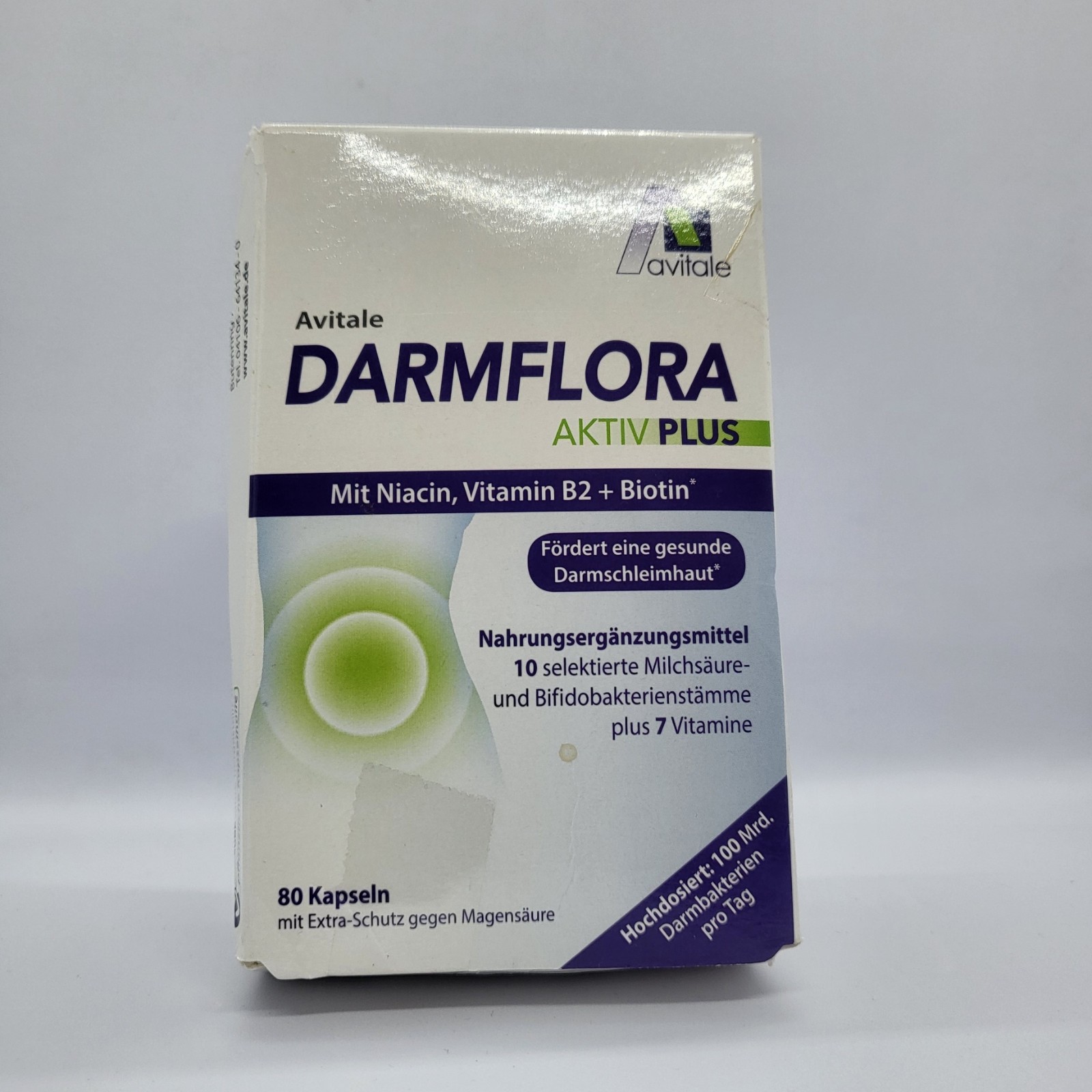 Avitale Darmflora Aktiv Plus 80 Capsules Probiotic 10 Bacterial Strains Exp05/27