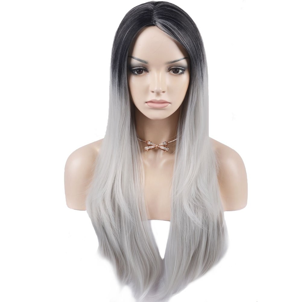 Afro Curly Wig Light Gray Blond Wig with Bangs for Black Women Fashion Party Wig