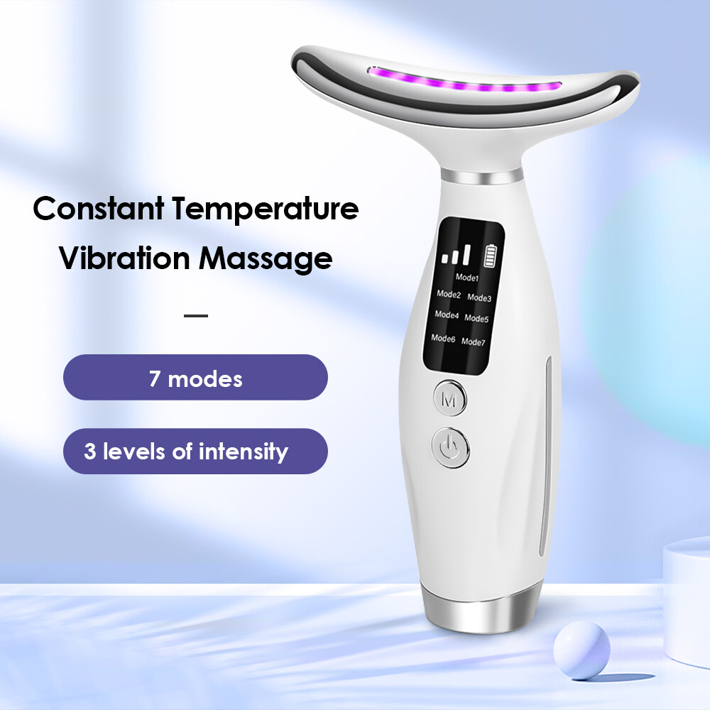 Neck Face Lifting Massager Skin Tighten Device LED Anti Wrinkle Double Chin US