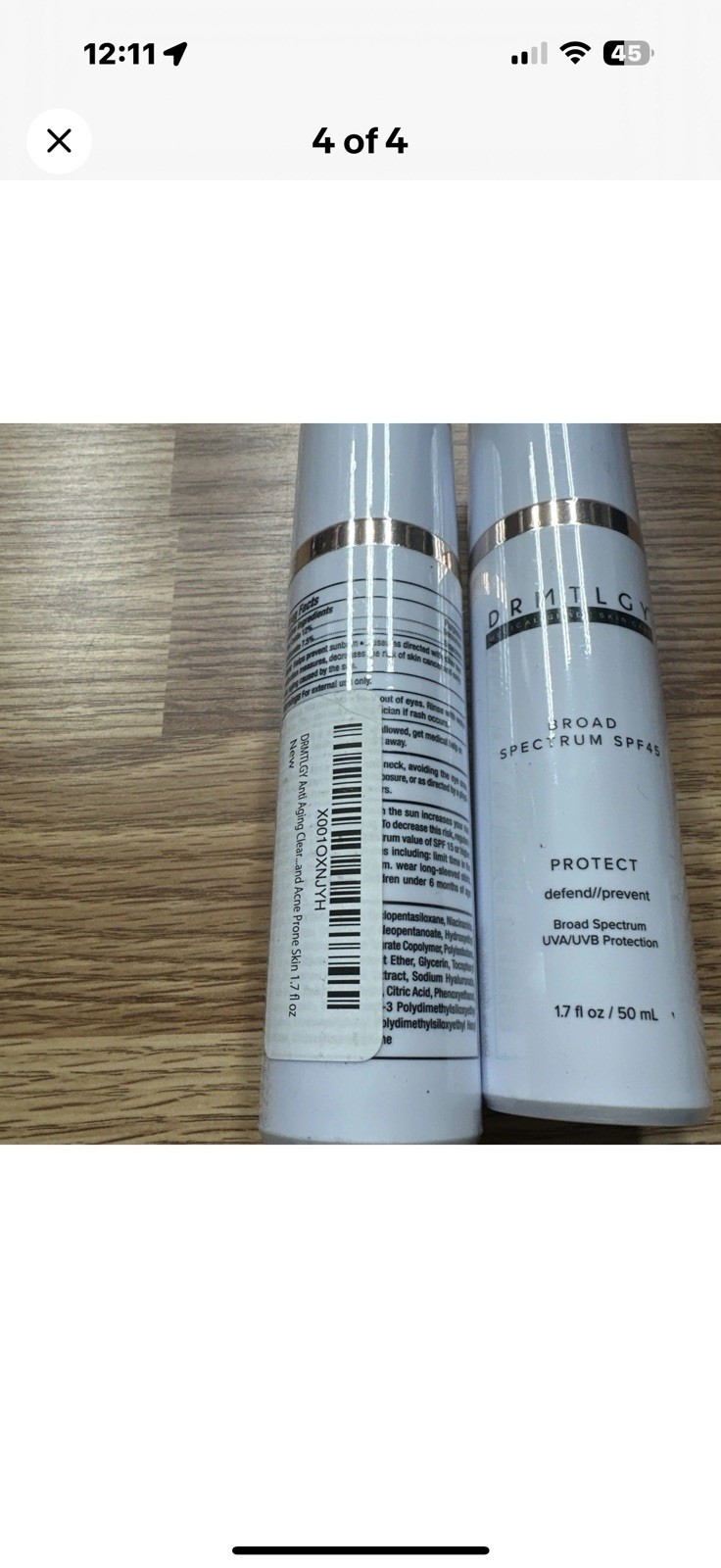 2 X DRMTLGY Broad Spectrum SPF 45 PROTECT – 1.7 fl oz – EXP 11/26