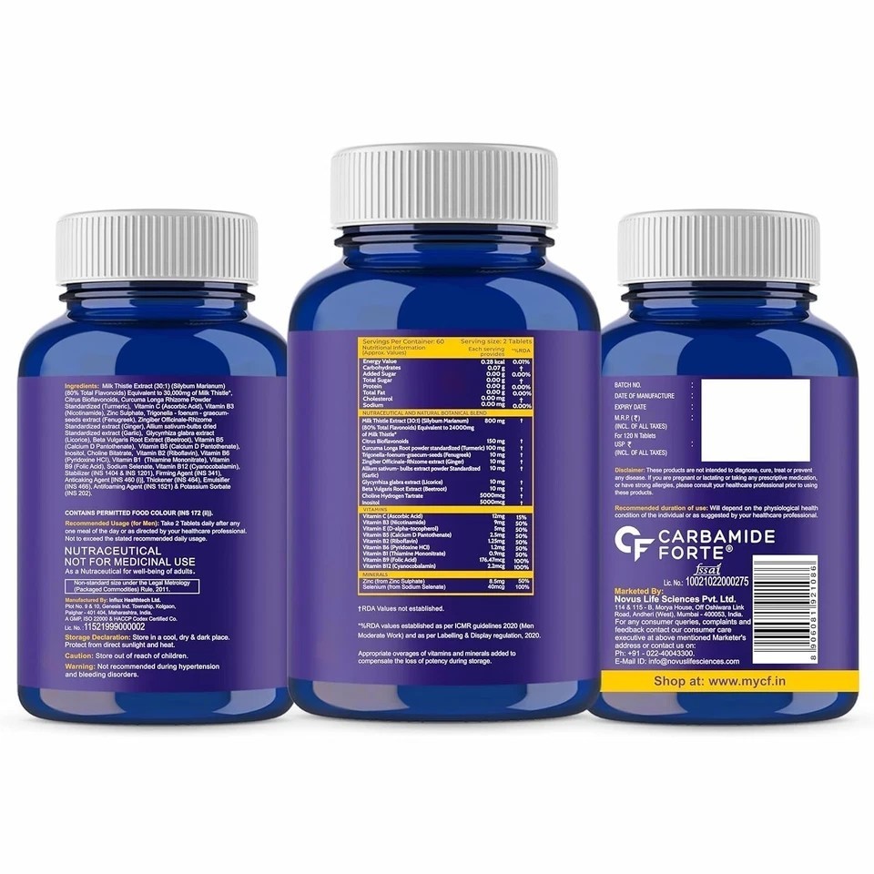 Liver Detox Supplement with Milk Thistle | 800mg Milk Thistle Extract 120 tablet