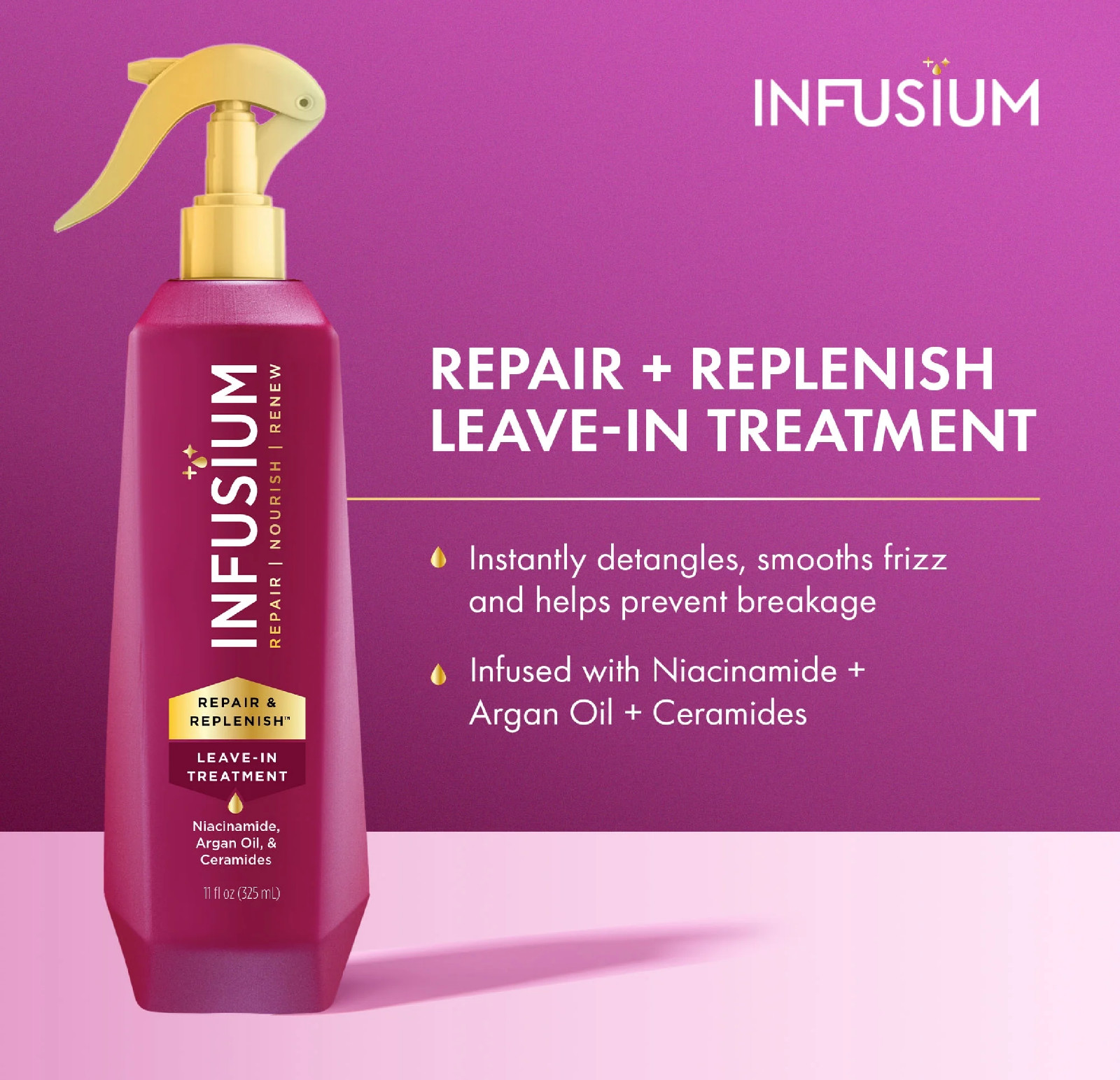 Infusium Repair and Replenish Leave-In Treatment – Hair Spray with 11 Fl Oz