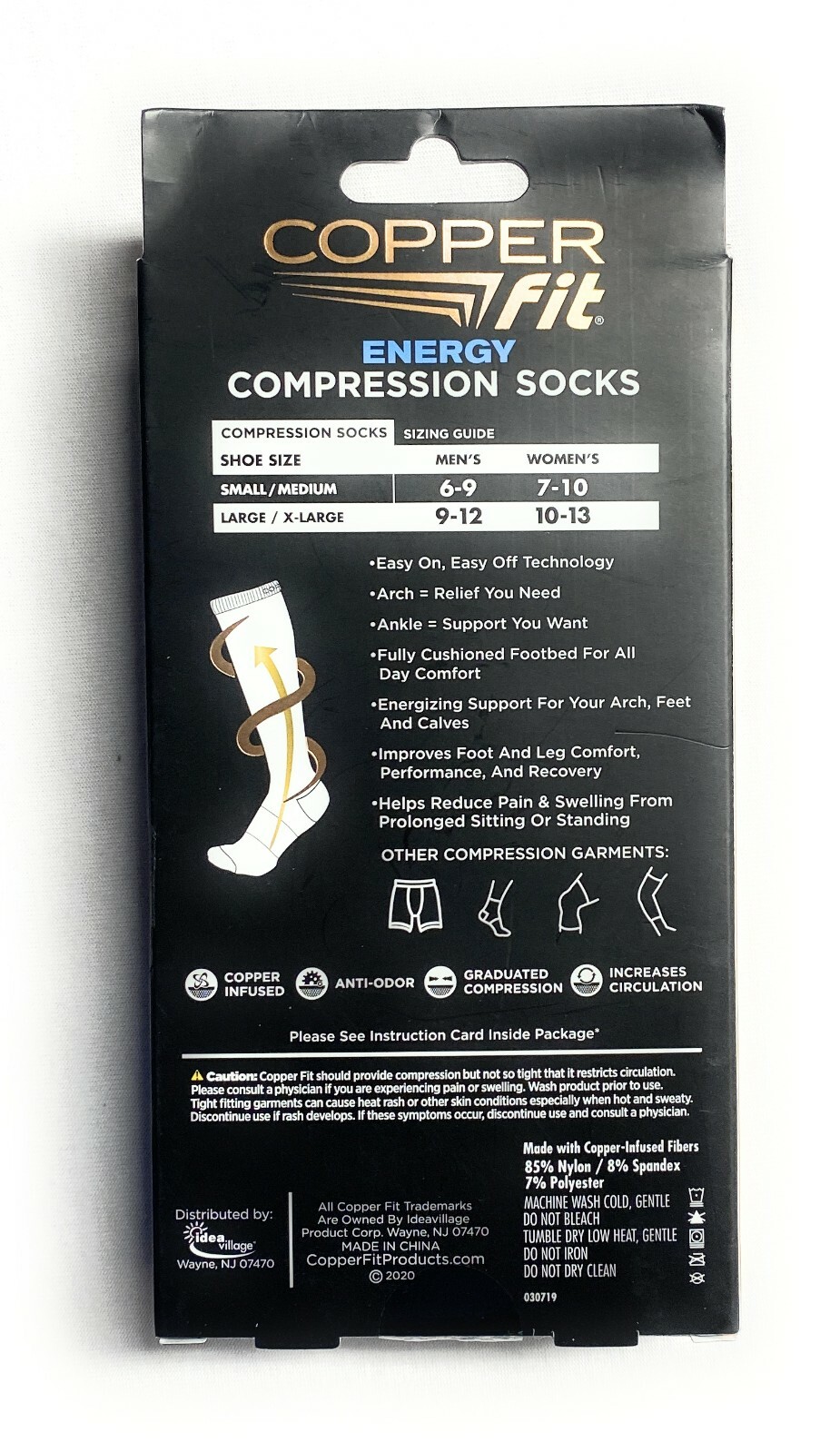 Copper Unisex-Adult Compression Socks, Black