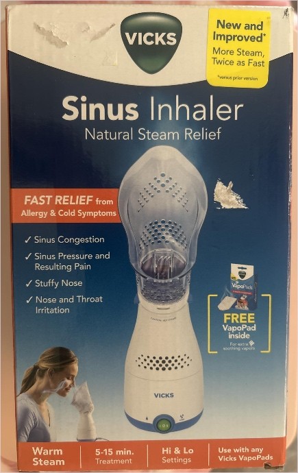 Vicks Personal Steam Inhaler with Variable Steam Control & Soft Mask – 22.56oz